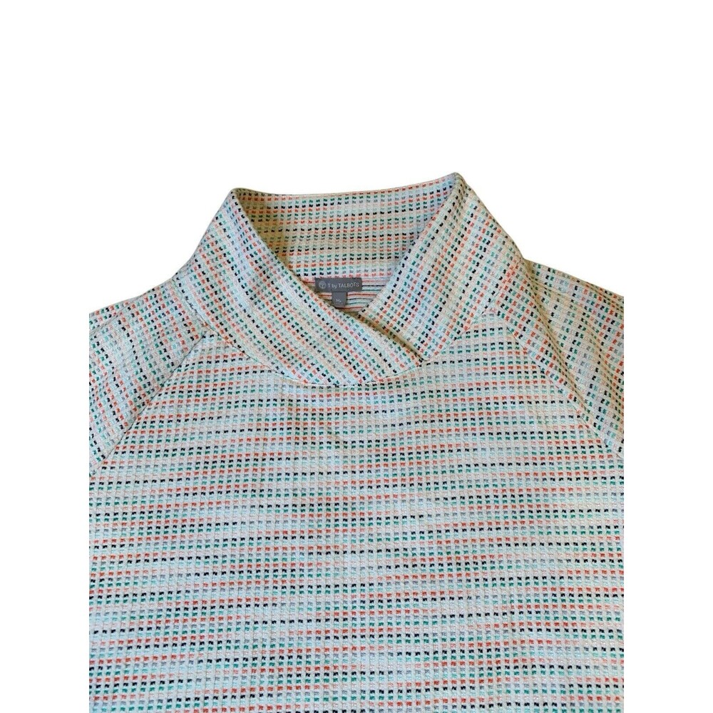 T By Talbots White W/ Colorful Pattern Women's To… - image 8